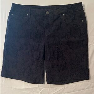 Simply Vera Vera Wang Black Floral Jacquard Bermuda Shorts